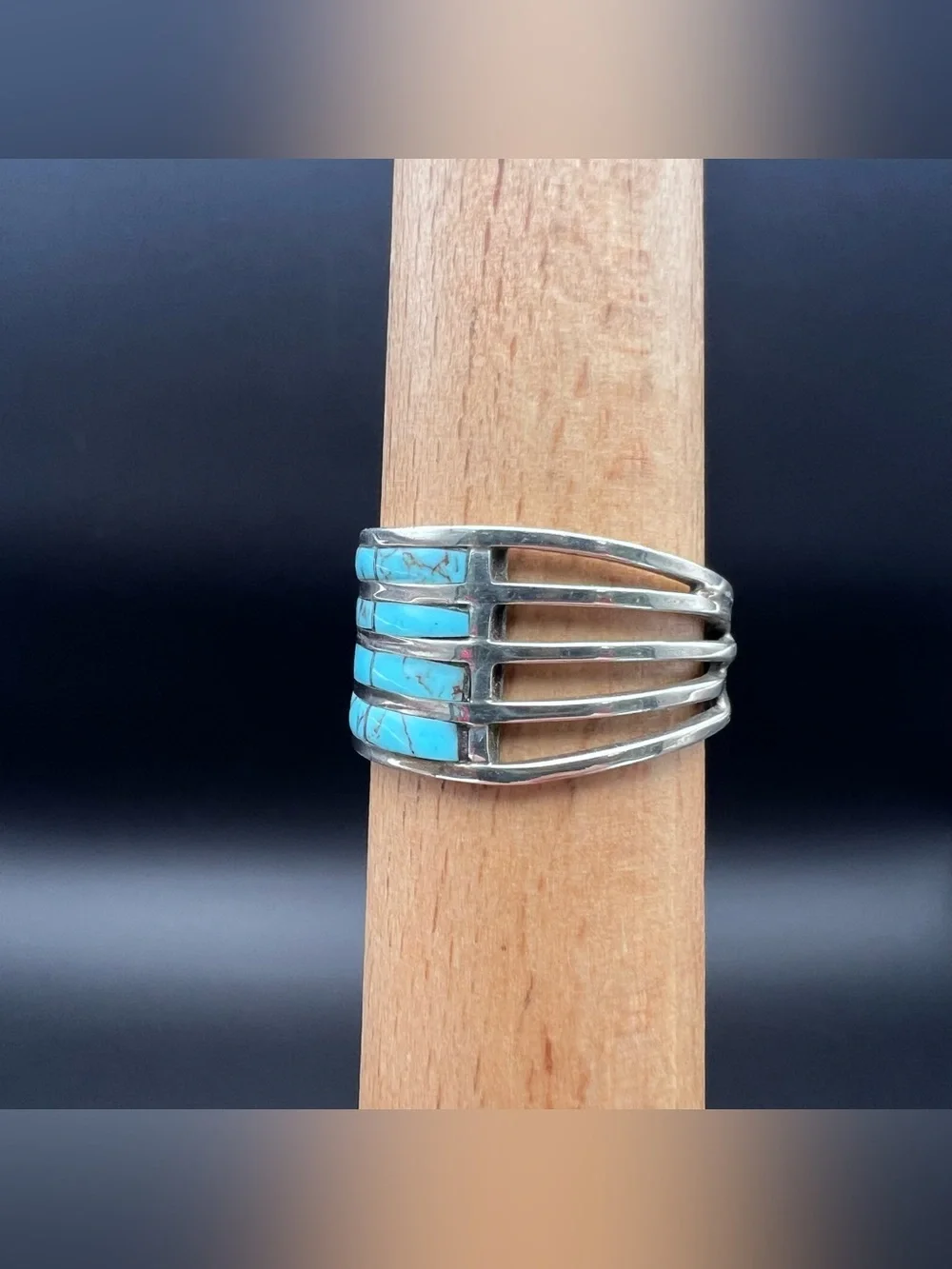 Sterling Silver Multi Row Channel Inlay Ring